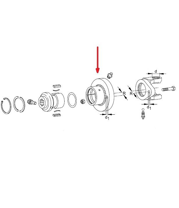 [WALT57.68.10] Huis FKB61/30 - R = 75mm - bout M12 - Rechts draaien