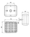 [AEBB690C-LED] Achteruitrijlicht 12/24V LED - 78 x 68 x 40 - kristal