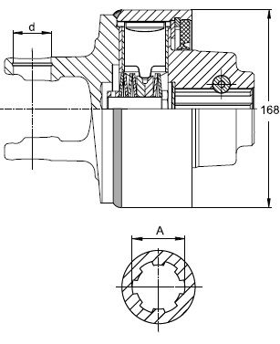 [WALT59.127.43/220] Nokkenschakelkoppeling W2500 - K64/22 - 1.3/4" - 6 - 220 daNm - Rechts draaien