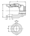[WALT36.26.101] Gaffel voor buis 37,0 x 51,0 (serie S4) AW 70°  P-line