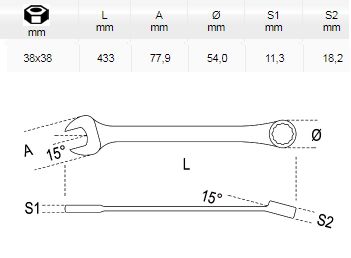 [BETA42/38x38] Ring-steeksleutel 38x38
