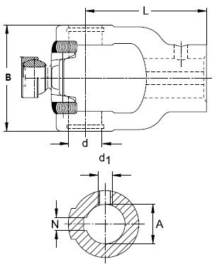 [WALT36.24.310] Gaffel NG P as 35 mm - persbout  14 mm - spie 10 mm