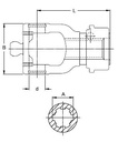 [WALT36.84.110] Gaffel met snelsluiting ASG 1.3/4" - 6 (80°)