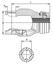 [WALT35.83.138] Gaffel met snelsluiting ASGE 1.3/8" - 6 - AW 70° - SW 120°