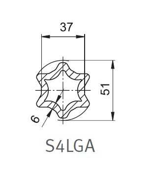 [WALT75.43.91L1000] Profielbuis S4LGA - 37,0 x 51,0 - lengte 1000mm