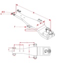 [CRAM8004974] Onderbalk met vaste pen PBA5344A - L = 1090 mm - Dikte 45 mm - Breedte 240 mm