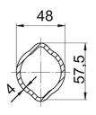 [WALT75.35.00] Profielbuis 2a - 48,0 x 57,5 -2900mm