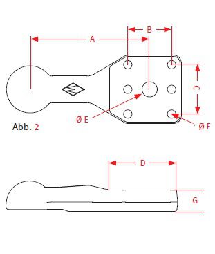 [CRAM8004441] Trehoog ZZK80-115W - plat - 4 gaten Ø 22 mm op 115 x 130
