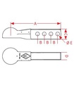 [CRAM8004641] Trehoog ZZK80-375B2 - vierkant 50 x 80 mm - L = 375 mm - gaten Ø 23 mm