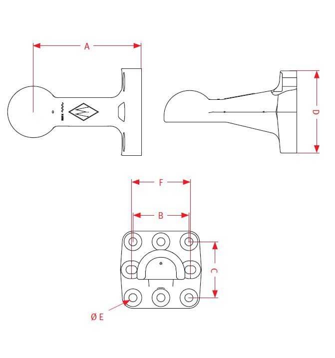 [CRAM8003310] Trehoog ZZK80-145 flens 145 x 145 mm - 8 gaten