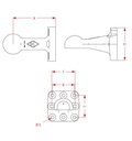 [CRAM8003310] Trehoog ZZK80-145 flens 145 x 145 mm - 8 gaten