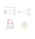 [CRAM8002253] Trehoog ZO74054-40D-6 - Flens 100 x 110 mm - 6 gaten Ø 17 mm - oog Ø 40 mm - L = 250 mm
