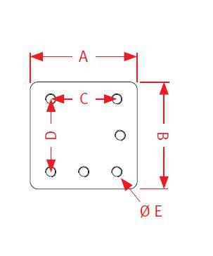 [CRAM8003241] Bevestingsplaat 162 x 162 - 100 x 110 - 8 gaten