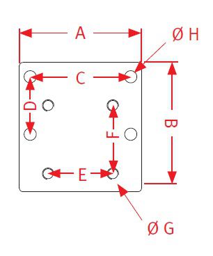 [CRAM8000583] Bevestingsplaat 170 x 180 - 140 x 80 - 4 gaten Ø 17 mm - 90 x 95 - 4 gaten M16