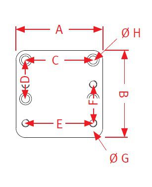 [CRAM8000430] Bevestingsplaat 180 x 180 - 140 x 80 - 4 gaten Ø 17 mm - 140 x 80 - 4 gaten M16
