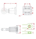 [CRAM8005146] Trehoog ZO5110RD - Flens 100 x 110 mm - 4 gaten Ø 17 mm - oog Ø 50 mm - L = 269 mm