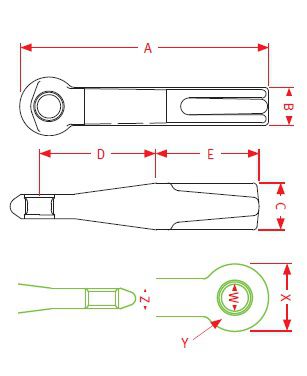 [CRAM8002252] Trehoog ZO11026-40A - vierkant 65 x 80 mm - L = 425 mm - oog Ø 40 mm