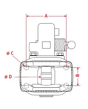[CRAM8002789] Aanhangerkoppeling KU9148B -  flens 106 x 65 - gaten Ø 15 mm