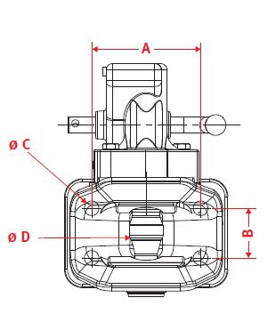 [CRAM8003291] Aanhangerkoppeling KU2000B-5 -  flens 160 x 100 - gaten Ø 21 mm