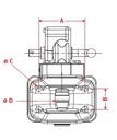 [CRAM8003291] Aanhangerkoppeling KU2000B-5 -  flens 160 x 100 - gaten Ø 21 mm
