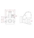 [CRAM8002604] Aanhangerkoppeling KU25-3 -  flens 120 x 55 - gaten Ø 15 mm