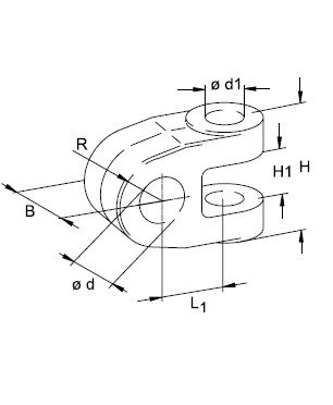 [WKSS205633] Gaffelkop voor derde punt CAT 4 - Ø 40,5 - L1= 110