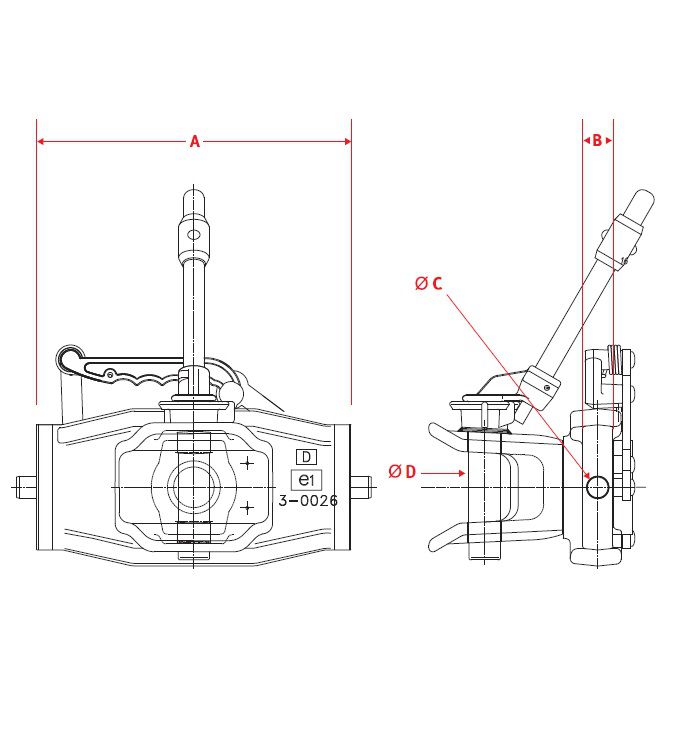 [CRAM8004593] Aanhangerkoppeling KU5410 -  breedte 311 mm