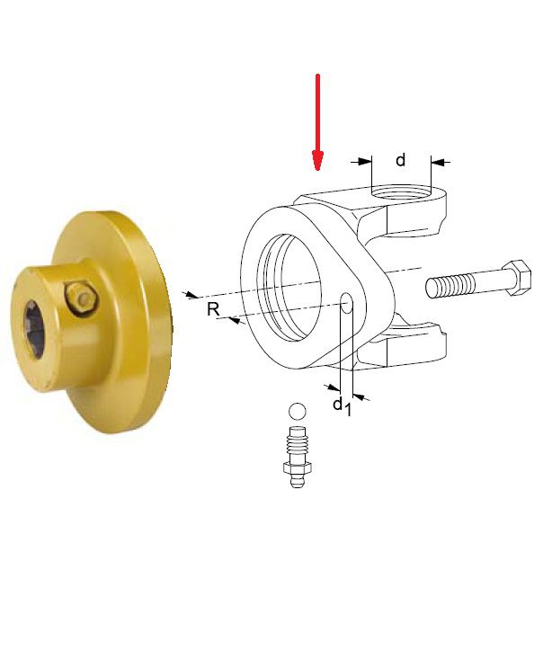 [WALT26.68.04] Gaffel KB61/30 - W2600 - R64 - bout M12