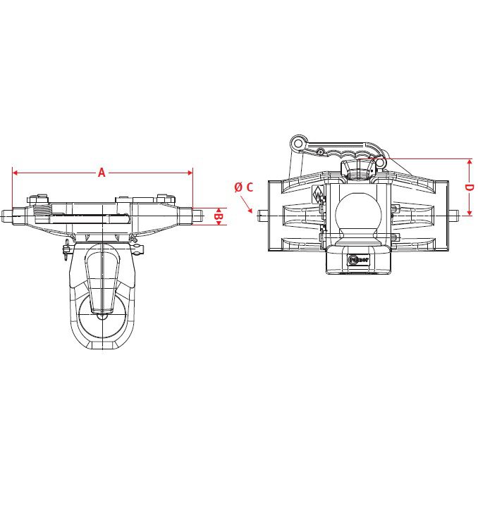 [CRAM8002586] Aanhangerkoppeling K80 - KI8311 -  breedte 311 mm