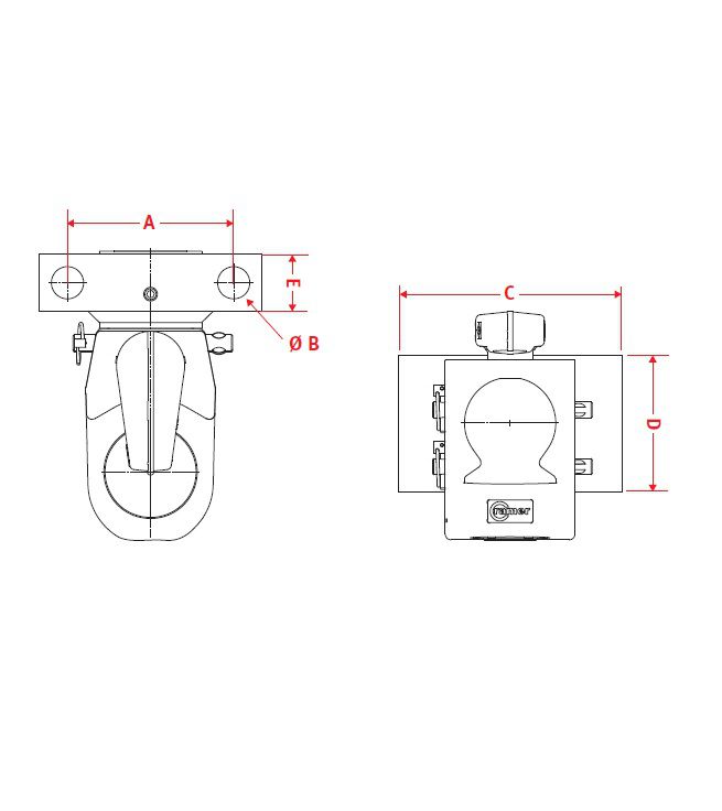 [CRAM8004672] Aanhangerkoppeling K80 - KI8829B - breedte 196 mm