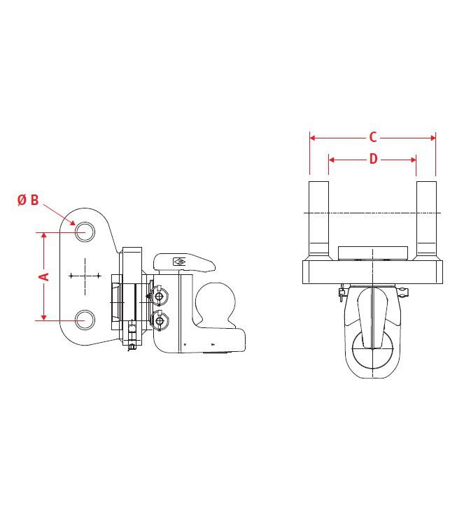 [CRAM8002907] Aanhangerkoppeling K80 - KI8829NB - breedte 168 mm
