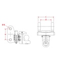 [CRAM8002907] Aanhangerkoppeling K80 - KI8829NB - breedte 168 mm