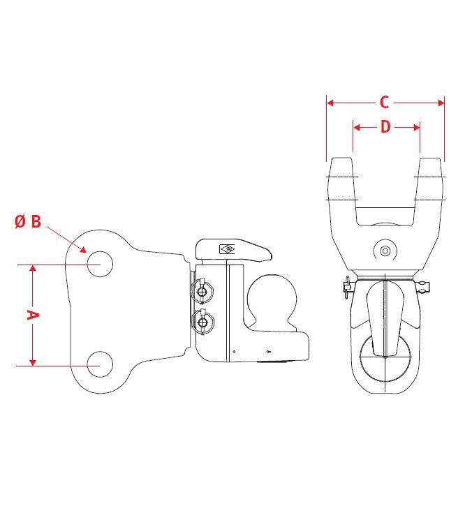 [CRAM8002599] Aanhangerkoppeling K80 - KI8958 - breedte 130 mm