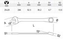 [BETA42/25x25] Ring-steeksleutel 25x25