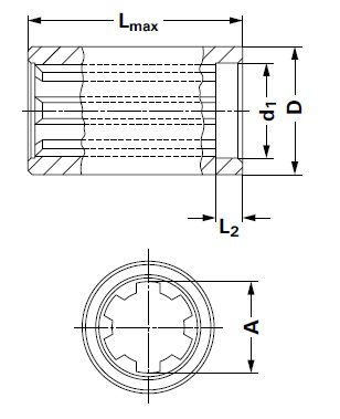[WALT67.40.194L0100] Profiel bus 1.3/4" - 6 - L = 100mm