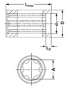 [WALT67.40.194L0100] Profiel bus 1.3/4" - 6 - L = 100mm