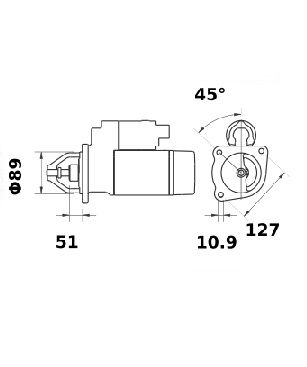 [ISKRIS1383] Reductiestarter Mahle MS18  3,2 Kw - 12V - 9T