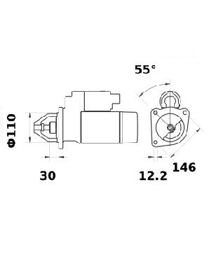 [ISKRIS1386] Reductiestarter Mahle MS207  3,2 Kw - 12V - 9T