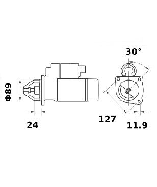 [ISKRIS1388] Reductiestarter Mahle MS394  3,2 Kw - 12V - 9T 