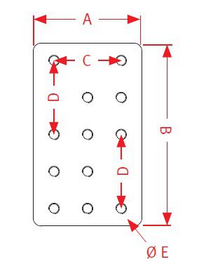 [CRAM8004915] Bevestingsplaat 162 x 272 - 100 x 110 - 15 gaten