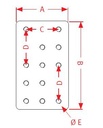 [CRAM8004915] Bevestingsplaat 162 x 272 - 100 x 110 - 15 gaten