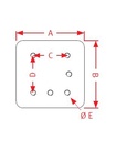 [CRAM8004920] Bevestingsplaat 210 x 210 - 130 x 130 - 8 gaten