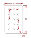 [CRAM8004957] Bevestingsplaat 210 x 355 - 130 x 130 - 15 gaten
