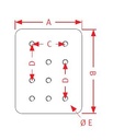 [CRAM8004958] Bevestingsplaat 210 x 282 - 145 x 145 - 12 gaten