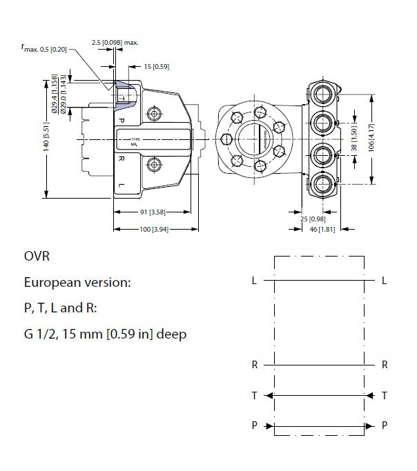 [DANF152-0201] Hoek blok 1/2" BSP