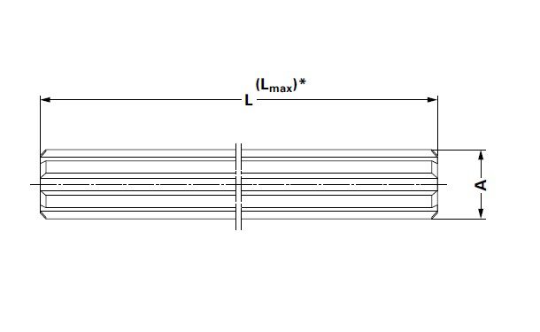 [WALT67.30.122L1000] Profiel as volledige lengte profiel 1.3/4" - 6 - L = 1000mm