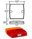 [AEBB36SLIMLED/1] Achterlicht 12/24V LED - pinker - stop - stand - plaat - 107 x 107 x 26