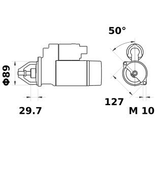 [ISKRIS1275] Starter Mahle MS74  2,0 Kw - 12V - 10T