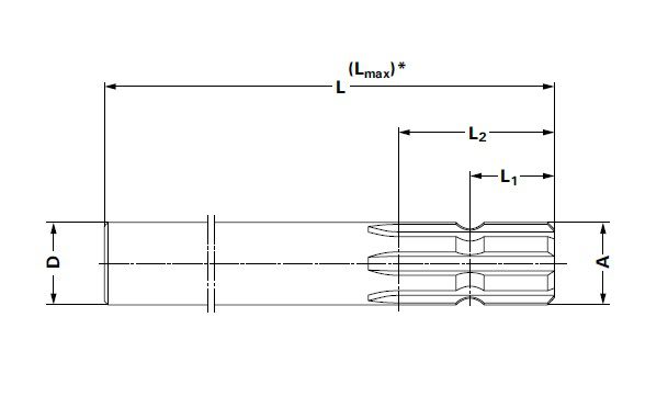 [WALT67.30.704L0500] Profiel as 1 zijde profiel 1.3/8" - 6 - L = 500 mm
