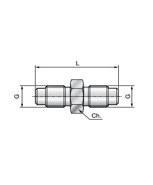 [DKWK 80 800 330] Verbinding (mannelijk M16 x 2,0) x (mannelijk M16 x 2,0)